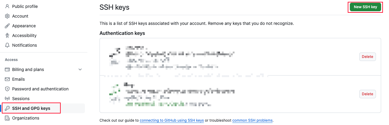New SSH key